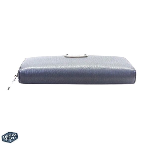 Michael Kors Gray Pebble Leather Large Zip Around Multi Pockets Wallet - Picture 4 of 9